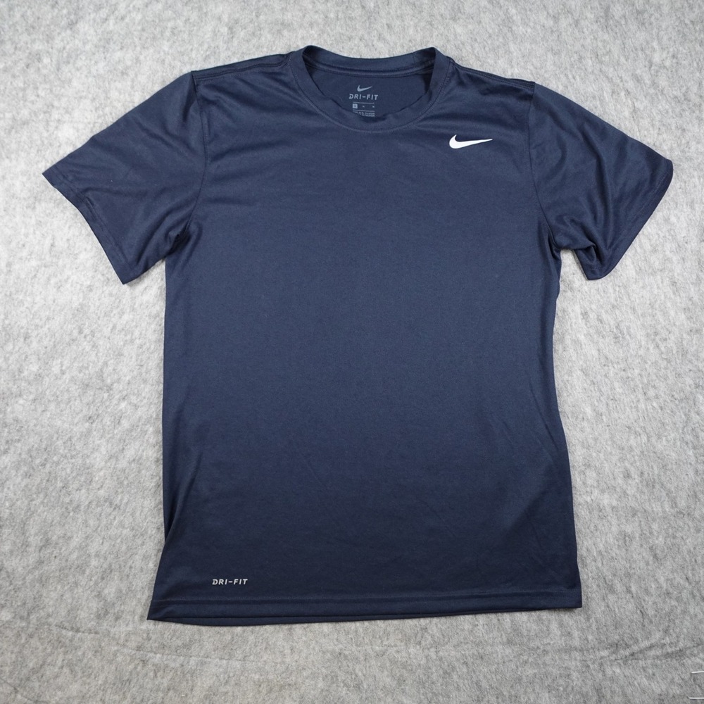 Nike Shirt Mens Medium Navy Blue Dri Fit Legend Fitness Tee Short Sleeve 718833